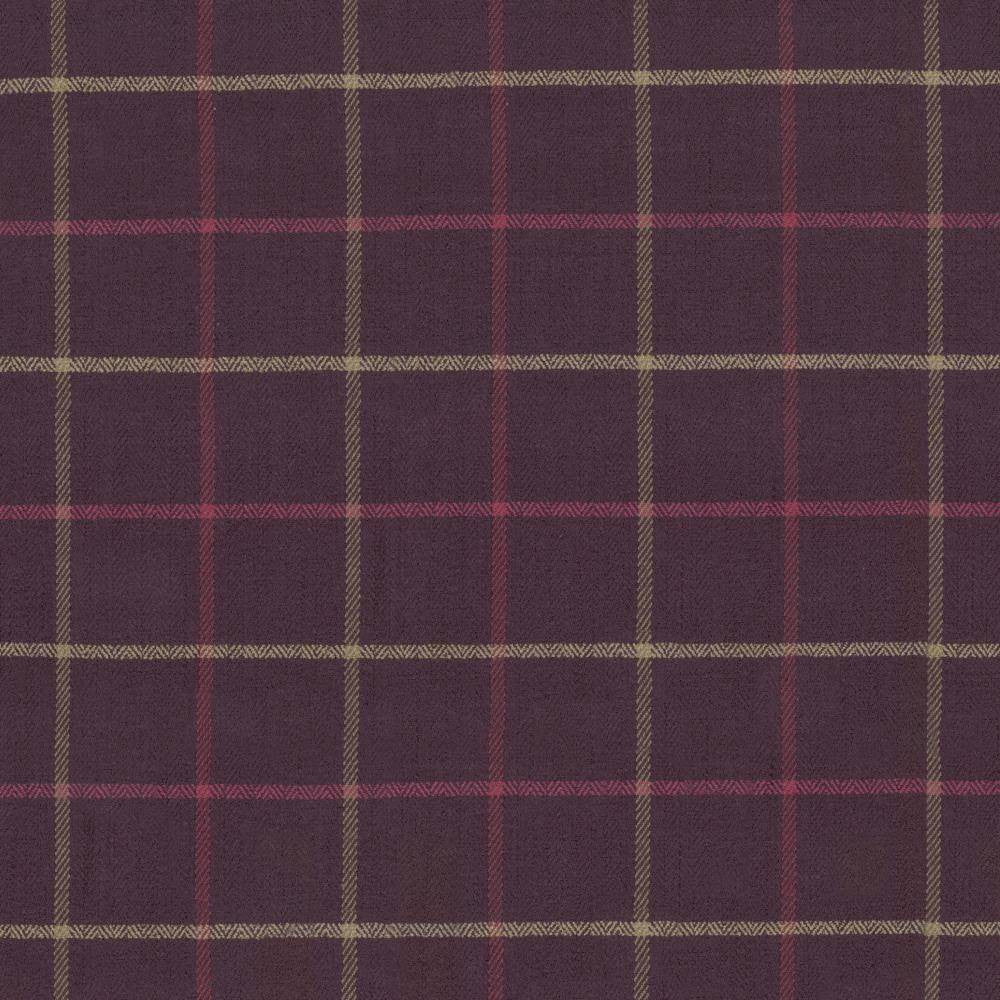 Steinbeck Check Berry by Kasmir Fabric 1446 CHINA 68,000 Martindale Cycles H: 5 inches, V:5 inches 57 - Fabric Carolina - Kasmir
