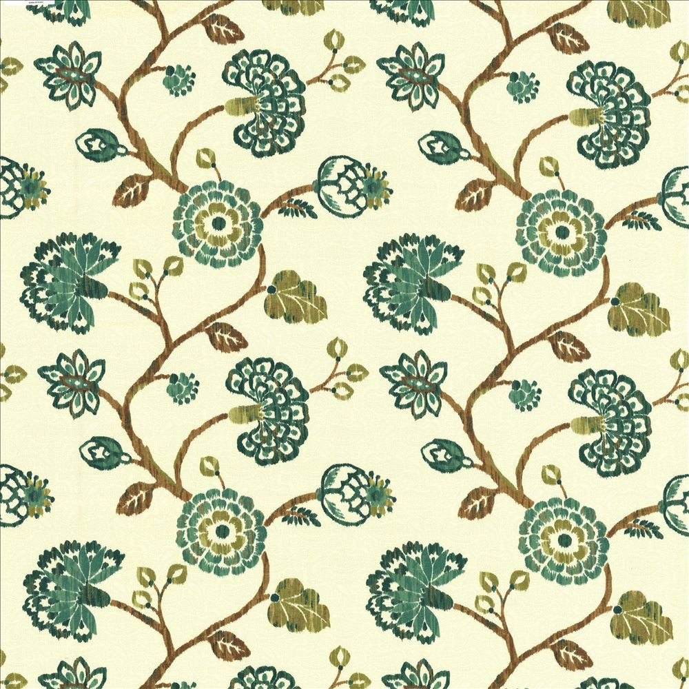 Stoneleigh Peacock by Kasmir Fabric 1436 100% Cotton
 USA </p><p>Repeat: Horizontal: 27 inches and Vertical: 25 2/8 inches 54 - Fabric Carolina -