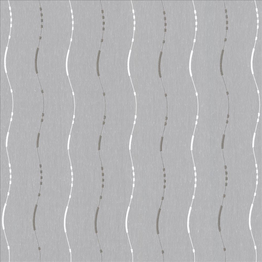 Streamline Silver by Kasmir Fabric 5108 100% Polyester
 TURKEY Not Tested Horizontal: 6 2/8 inches and Vertical: 16 inches 118 - Fabric Carolina -