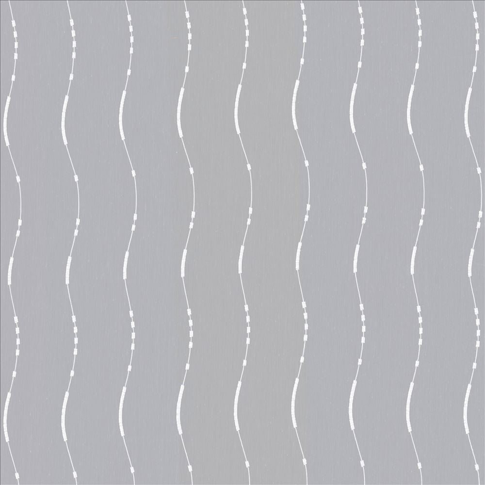 Streamline White  by Kasmir Fabric See sample 100% Polyester
 TURKEY Not Tested </p><p>Repeat: Horizontal: 6 2/8 inches and Vertical: 16 inches 118  - Fabric Carolina -