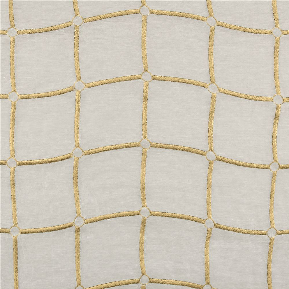 Stringcourse Gold by Kasmir Fabric 5108 100% Polyester
 TURKEY Not Tested </p><p>Repeat: Horizontal: 16 6/8 inches and Vertical: 4 2/8 inches 54 - Fabric Carolina -