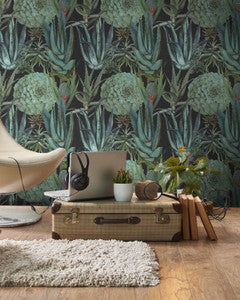 SUCCULENTUS Anthracite Wallpaper (WP20167) by Mind The Gap