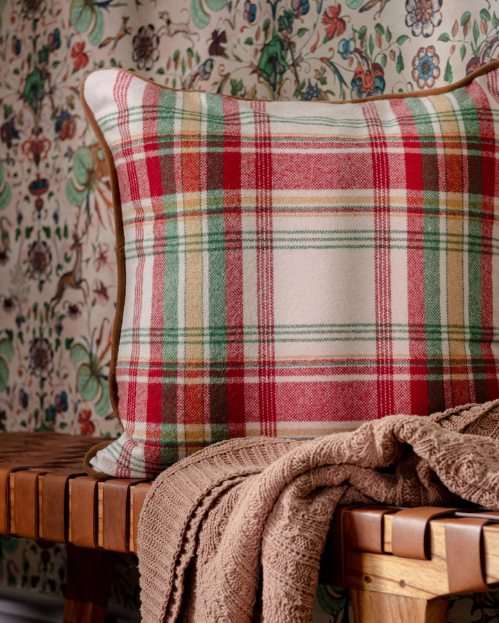 SULLIVAN PLAID Woven Fabric (FB00090) by Mind The Gap | FB00090 | WOODSTOCK '69 | Taupe, Green, Yellow, Red | Metre | 150cm(± 5%) x 100cm / 59.05in(± 5%) (bw) x 39.4in | W 50cm x L 50cm / W 19.6in x L 19.6in | Steam finish | 70% Wool, 30% other fibers | Fabric Carolina | https://www.fabriccarolina.com/