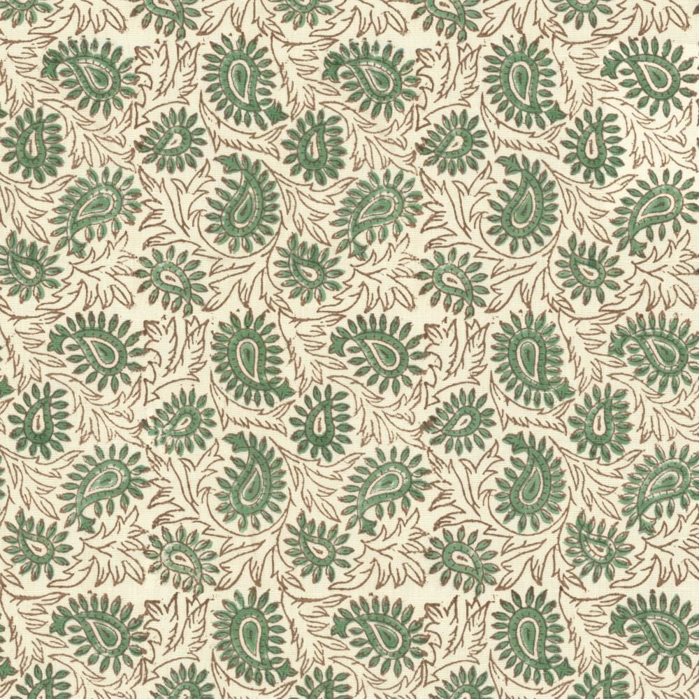Swansea Leaf Spa by Kasmir Fabric 5124 52% Linen
48% Cotton
 INDIA </p><p>Repeat: Horizontal: 6 4/8 inches and Vertical: 6 4/8 inches 53 - Fabric Carolina -