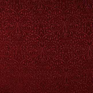 Swindell Cranberry 6870411000 by Carole Fabric Exclusive Radiant Poppy 61% Polyester 39% Acrylic Turkey H: 15 3/4"V, 14 1/4"H  54" Minimum (See sample for specifics) - Fabric Carolina - Carole Exclusive