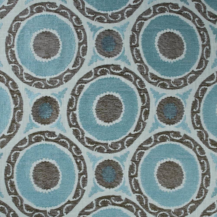Szechuan Linen Turquoise by Kasmir Fabric 1406 CHINA 6,000 Wyzenbeek Double Rubs H: 11 4/8 inches, V:11 4/8 inches 54 - Fabric Carolina - Kasmir