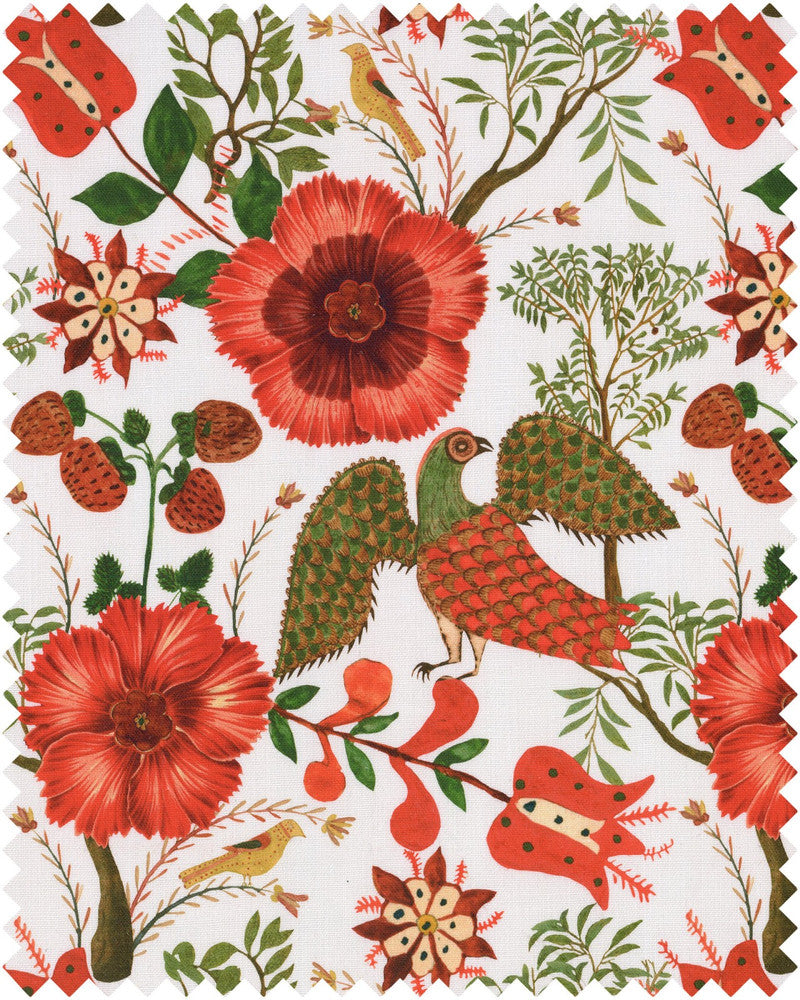 Szekely Folk Linen by Mind the Gap Designer Fabric TRANSYLVANIAN ROOTS 100% Linen Made in United Kingdom W 34.6cm x L 46.6cm / W 13.6in x L 18.3in 55.1in - Swanky Fabrics -