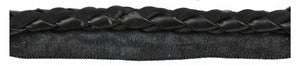Braided Leather Cord Wlip Ebony by Kravet Design Trim