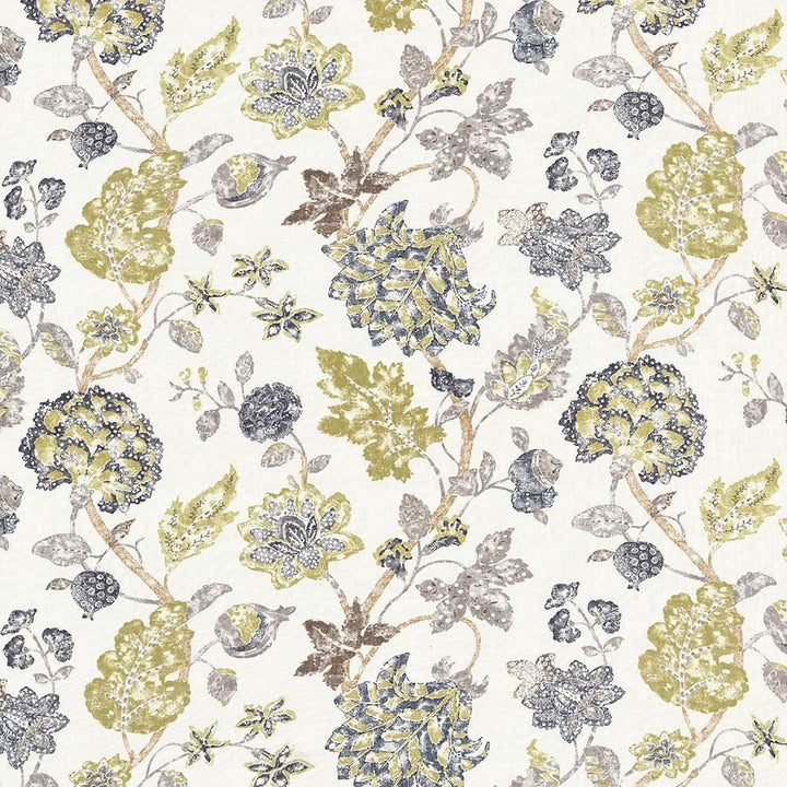Tahitian Garden Indigo by Kasmir Fabric 1419 100% Linen
 CHINA 15,000 Wyzenbeek Double Rubs Horizontal: 27 inches and Vertical: 25 2/8 inches 54 - Fabric Carolina -