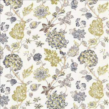 Tahitian Garden Indigo by Kasmir Fabric 1419 100% Linen CHINA 15,000 Wyzenbeek Double Rubs H: 27 inches, V: 25 2/8 inches 54 - Fabric Carolina - Kasmir