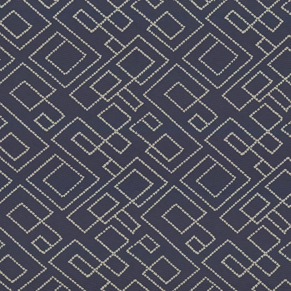 Tallmadge Fret Indigo by Kasmir Fabric 1441 INDIA Not Tested H: 17 inches, V:15 6/8 inches 54 - Fabric Carolina - Kasmir