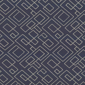 Tallmadge Fret Indigo by Kasmir Fabric