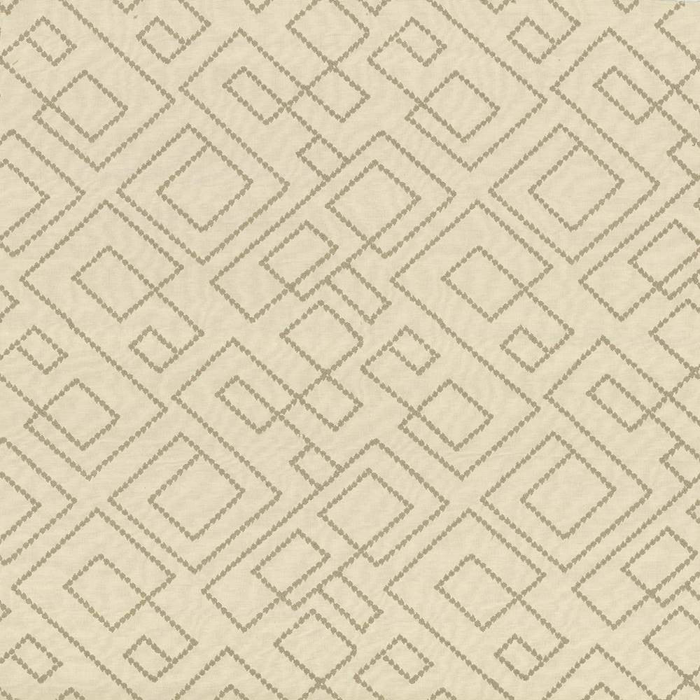 Tallmadge Fret Parchment by Kasmir Fabric 1433 INDIA Not Tested H: 17 inches, V:15 6/8 inches 54 - Fabric Carolina - Kasmir