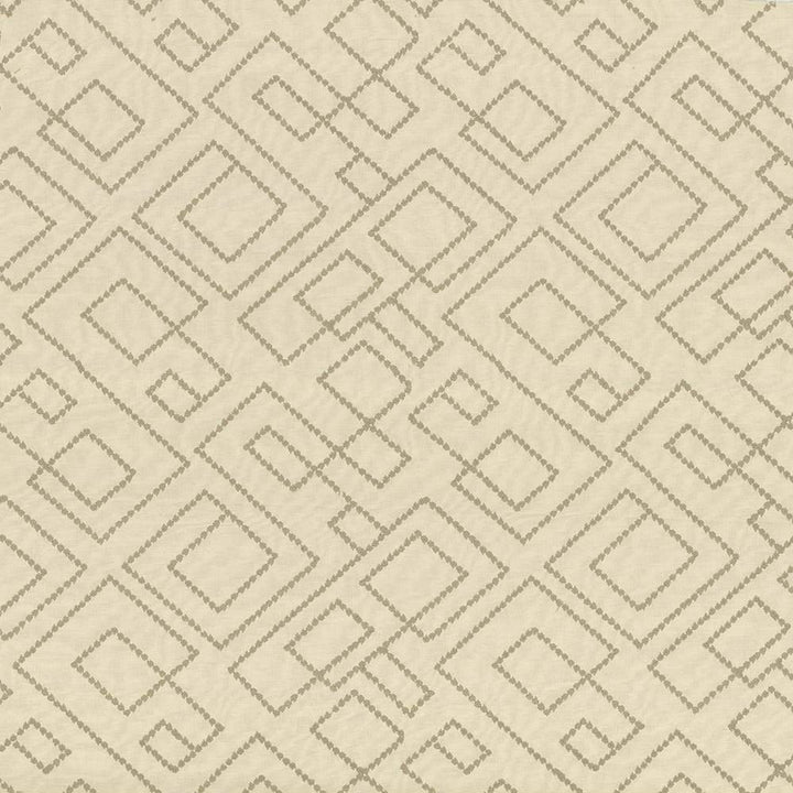 Tallmadge Fret Parchment by Kasmir Fabric 1433 INDIA Not Tested H: 17 inches, V:15 6/8 inches 54 - Fabric Carolina - Kasmir