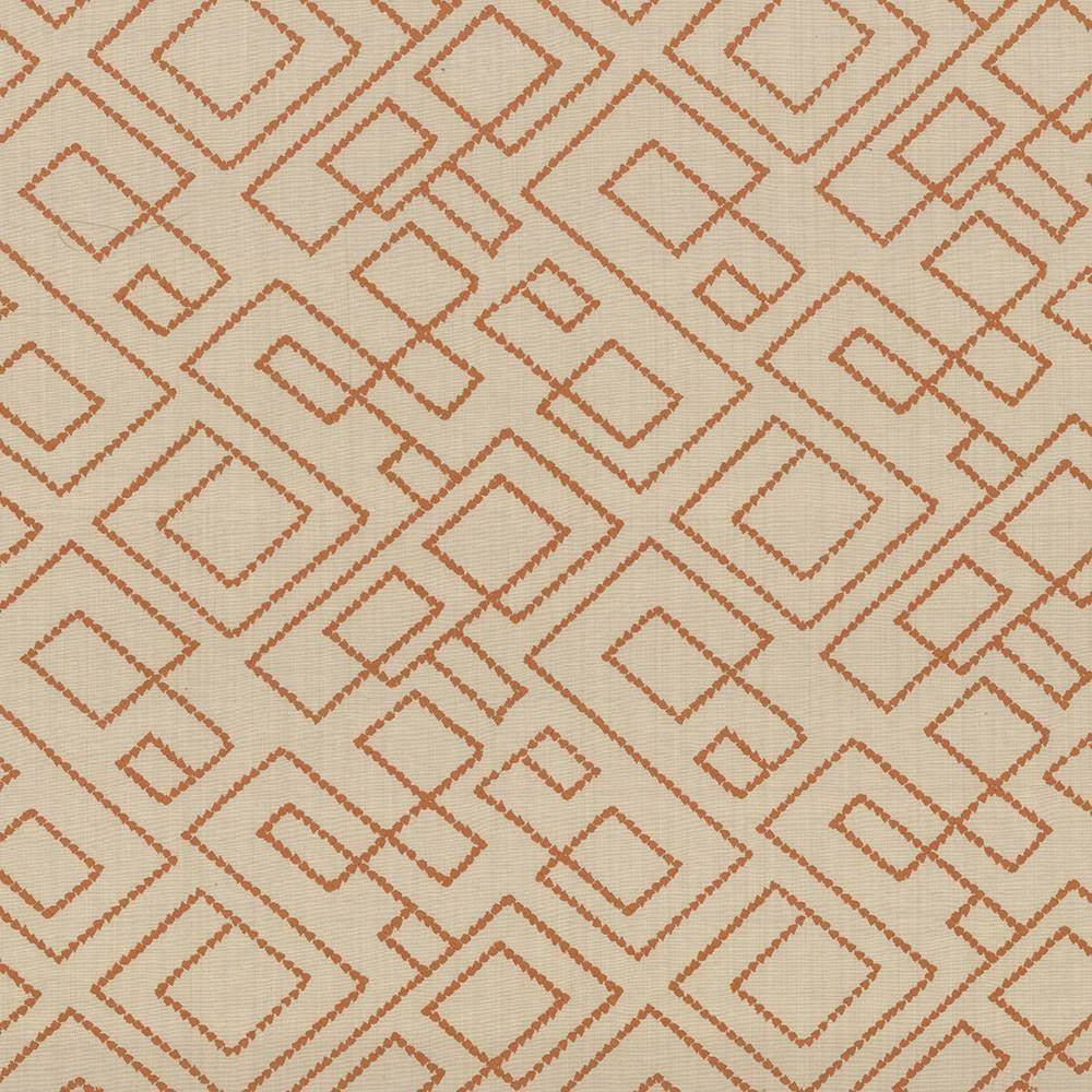 Tallmadge Fret Pumpkin by Kasmir Fabric 1434 INDIA Not Tested H: 17 inches, V:15 6/8 inches 54 - Fabric Carolina - Kasmir