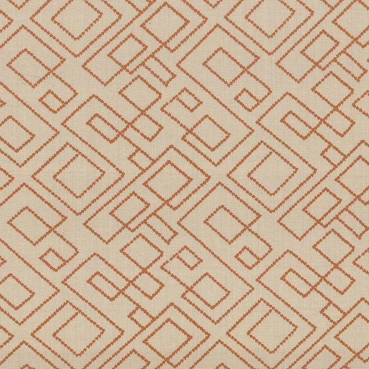 Tallmadge Fret Pumpkin by Kasmir Fabric 1434 INDIA Not Tested H: 17 inches, V:15 6/8 inches 54 - Fabric Carolina - Kasmir