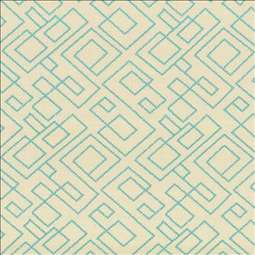 Tallmadge Fret Turquoise by Kasmir Fabric 1442 100% Cotton Embroidery Contents 100% Cotton INDIA Not Tested H: 17 inches, V: 15 6/8 inches 52 - Fabric Carolina - Kasmir