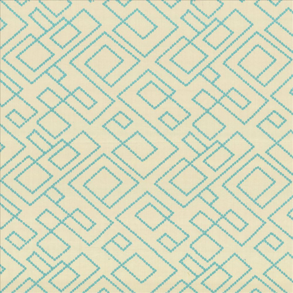 Tallmadge Fret Turquoise by Kasmir Fabric 1442 100% Cotton
Embroidery
100% Cotton
 INDIA </p><p>Repeat: Horizontal: 17 inches and Vertical: 15 6/8 inches 52 - Fabric Carolina -