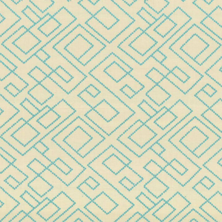 Tallmadge Fret Turquoise by Kasmir Fabric 1442 100% Cotton
Embroidery
100% Cotton
 INDIA </p><p>Repeat: Horizontal: 17 inches and Vertical: 15 6/8 inches 52 - Fabric Carolina -