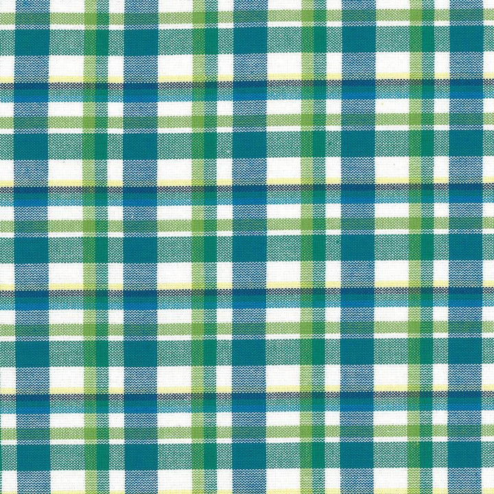 Tamron Plaid Isle Waters by Kasmir Fabric 5073 100% Cotton
 INDIA 30,000 Wyzenbeek Double Rubs Horizontal: 2 inches and Vertical: 2 inches 54 - Fabric Carolina -