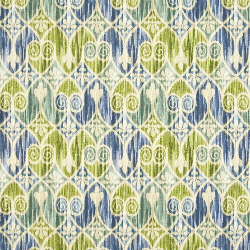 Tandoori Ikat Capri by Kasmir Fabric 1388 100% Cotton PERU 39,000 Wyzenbeek Double Rubs Horizontal: 13 4/8 inches and Vertical: 12 5/8 inches 54 - Fabric Carolina -