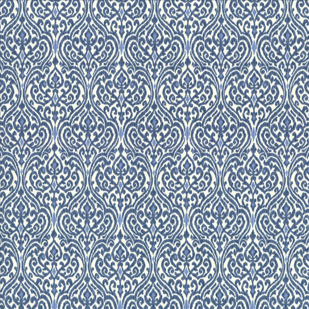 Tandoori Scroll Indigo by Kasmir Fabric 5081 100% Cotton
 USA 15,000 Wyzenbeek Double Rubs </p><p>Repeat: Horizontal: 13 4/8 inches and Vertical: 9 inches 54 - Fabric Carolina -