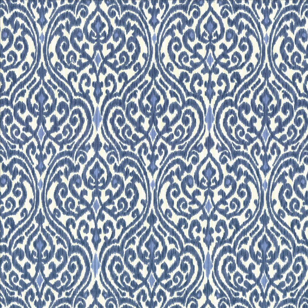 Tandoori Scroll Indigo by Kasmir Fabric 5081 100% Cotton
 USA </p><p>Repeat: Horizontal: 13 4/8 inches and Vertical: 9 inches 54 - Fabric Carolina -