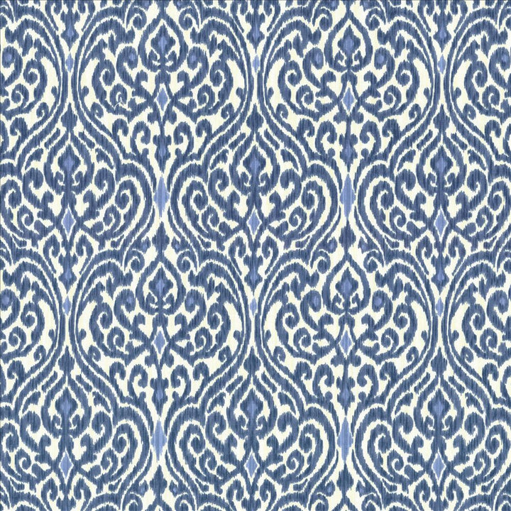 Tandoori Scroll Indigo by Kasmir Fabric 5081 100% Cotton
 USA </p><p>Repeat: Horizontal: 13 4/8 inches and Vertical: 9 inches 54 - Fabric Carolina -