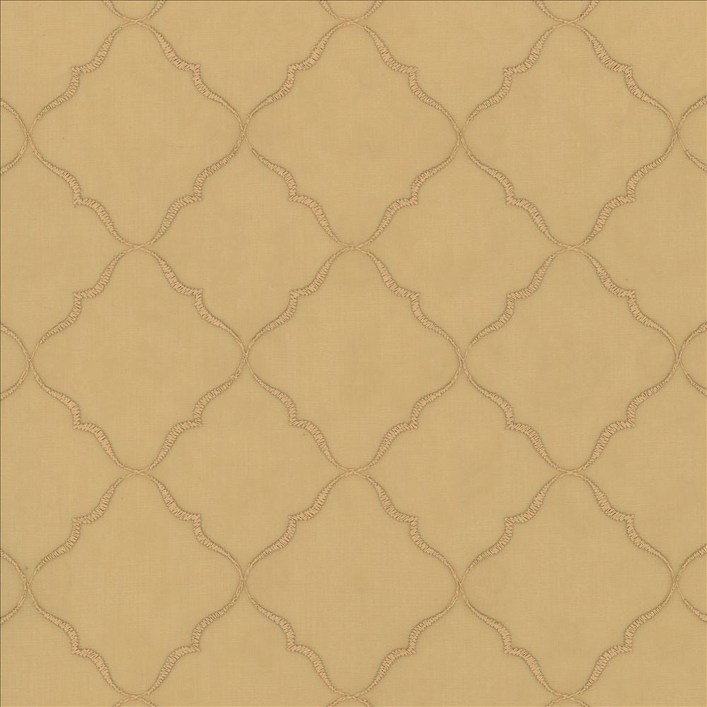 Tandoori Sheer Honey by Kasmir Fabric 5077 100% Polyester Embroidery 100% Polyester TURKEY Not Tested Horizontal: 3 2/8 inches and Vertical: 3 2/8 inches 58 - 59 - Fabric Carolina -