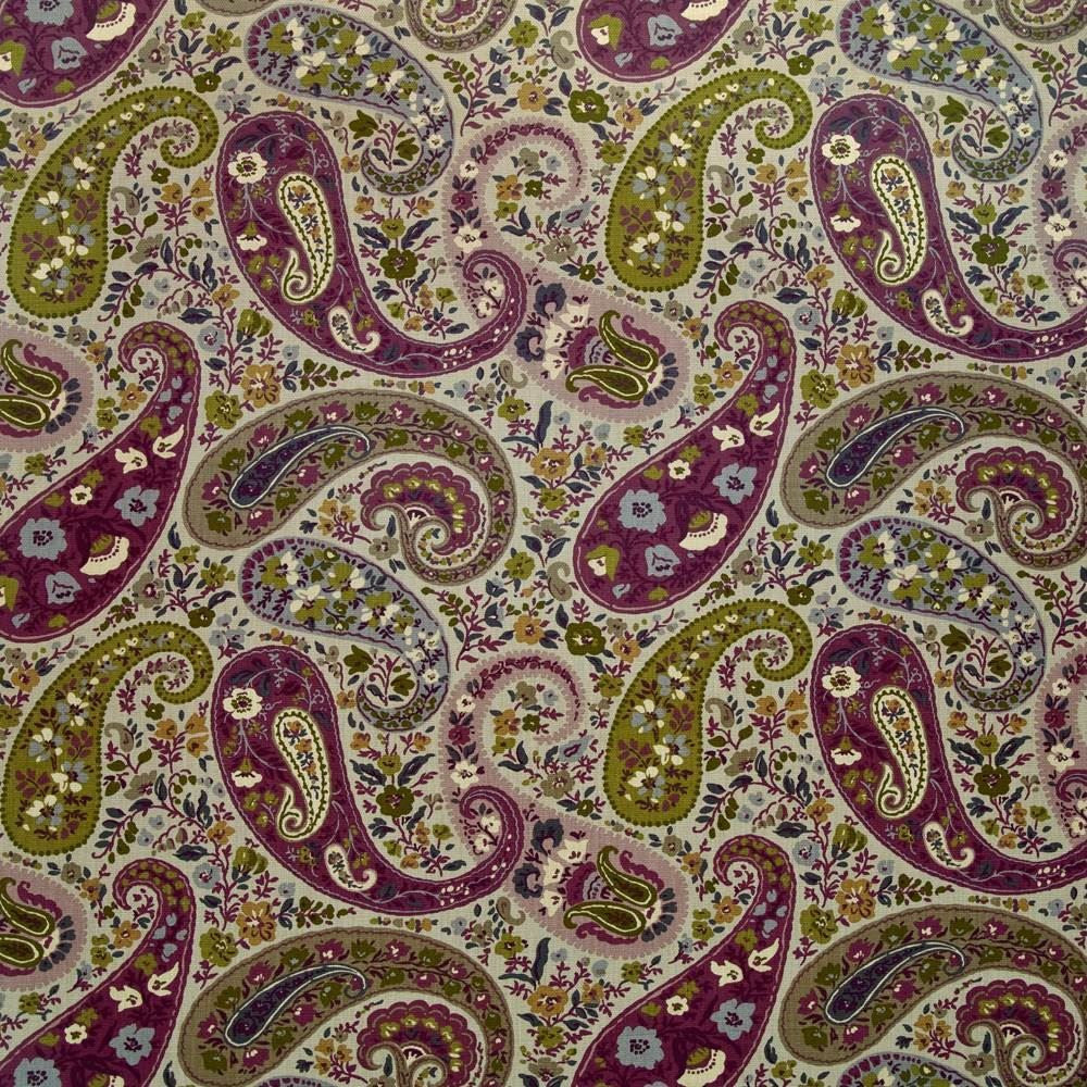 Taopi Paisley Twilight by Kasmir Fabric 1400 100% Cotton
 CHINA 10,000 Wyzenbeek Double Rubs </p><p>Repeat: Horizontal: 27 inches and Vertical: 25 2/8 inches 54 - Fabric Carolina -