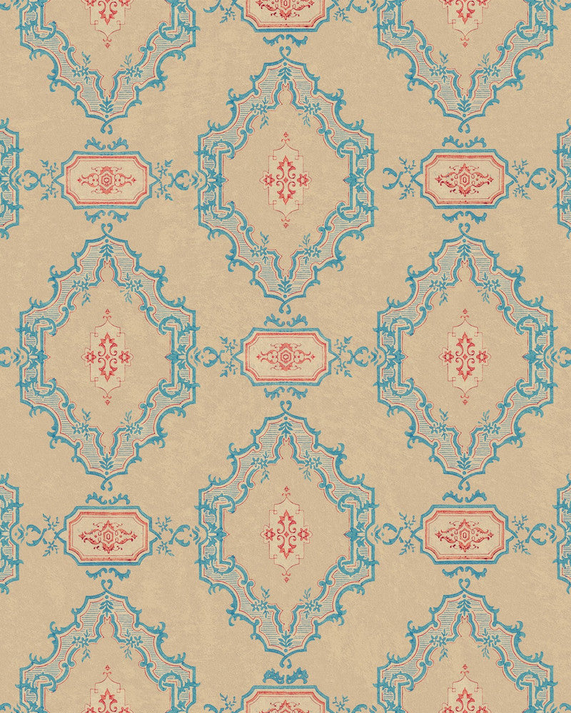 THE BAR TAPESTRY Wallpaper (WP30178) by Mind The Gap | WP30178 | ORIENT EXPRESS | 1 roll x 20.5 x 393.7 in | 0.52m / 20.5in | 10m / 393.7in | 5.20mp | 52cm / 20.5in | Blue, Red | Non-woven | Paste the wall | 1-roll in a box | Fabric Carolina | https://www.fabriccarolina.com/