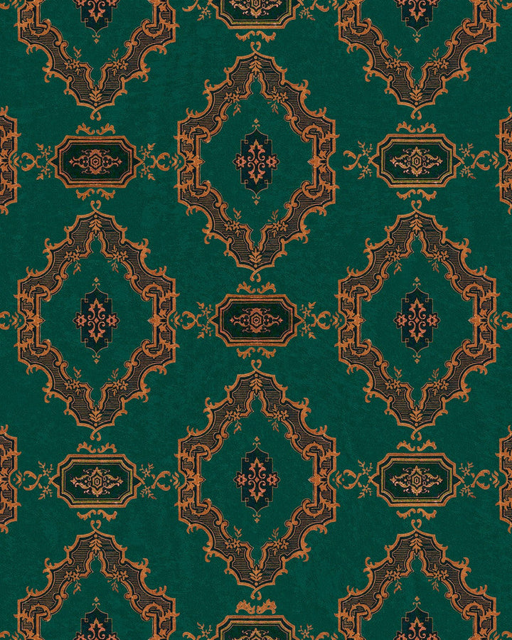 The Bar Tapestry Viridian Wallpaper by Mind the Gap Designer Wallpaper ORIENT EXPRESS Non-woven Made in Europe Paste the wall 1 roll x 20.5 x 10.9 yards - Swanky Fabrics -