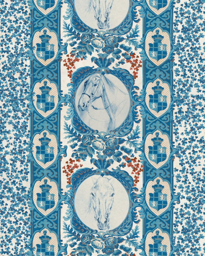THE COMPETITION PANEL Blue Wallpaper (WP20634) by Mind The Gap | WP20634 | THE WALLPAPER COMPENDIUM 2 | 3 rolls x 20.5 x 118.1 in | 0.52m / 20.5in | 3m / 118in | 4.65mp | 50cm / 19.6in | Blue, Red, White | Satin Matte | Paste the wall | 3-rolls in a box | Fabric Carolina | https://www.fabriccarolina.com/