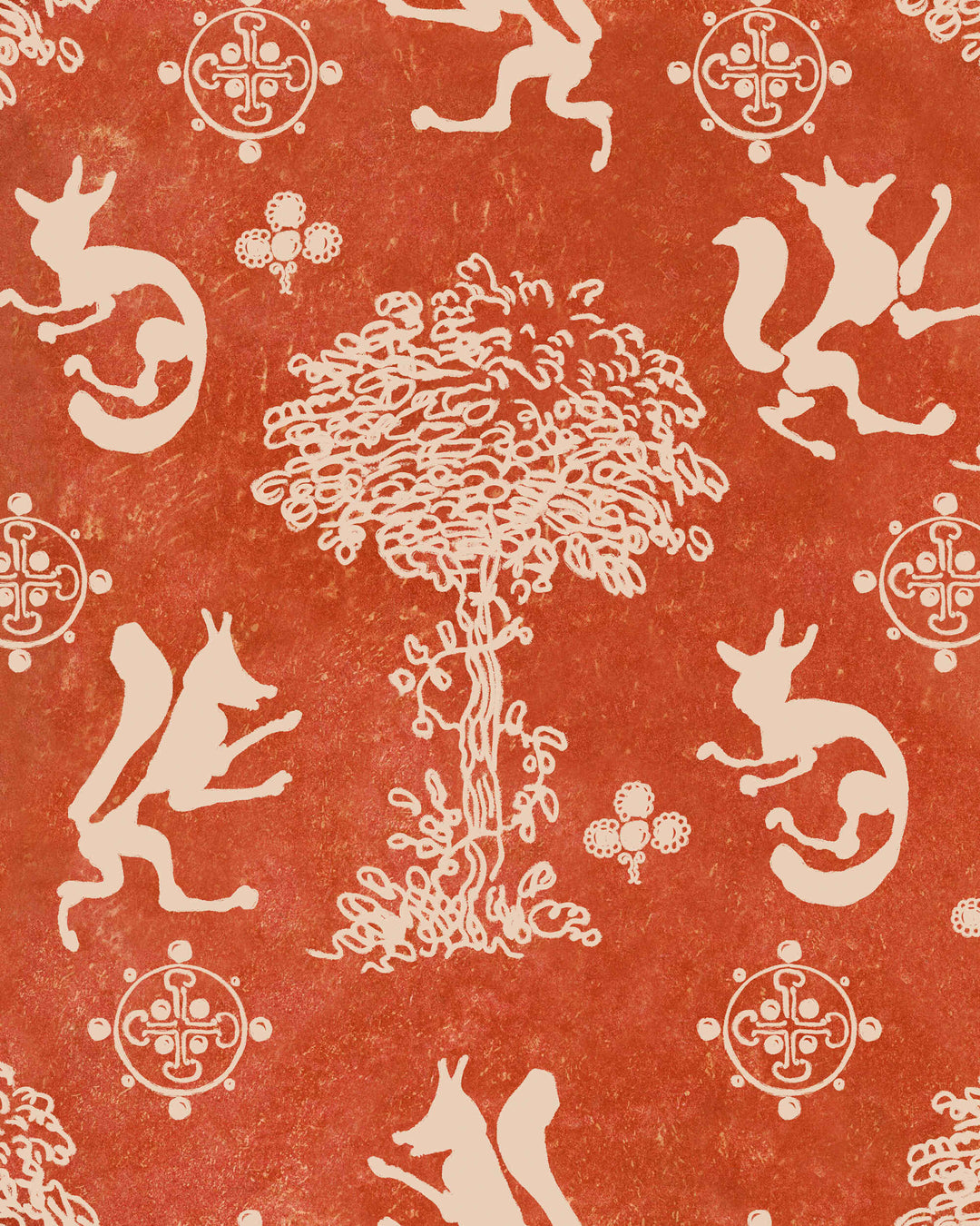 THE SILLY FOX Carrot Wallpaper (WP30267) by Mind The Gap | WP30267 | TRANSYLVANIAN RHAPSODY | 1 roll x 52 x 1000 cm / 20.5 x 393.7in | 0.52m / 20.5in | 10m / 393.7in | 5.20sqm / 55.9sq ft | L50cm / L19.6in | Taupe, Red | Non-woven Satin | Paste the wall | 1 roll in a box | Fabric Carolina | https://www.fabriccarolina.com/