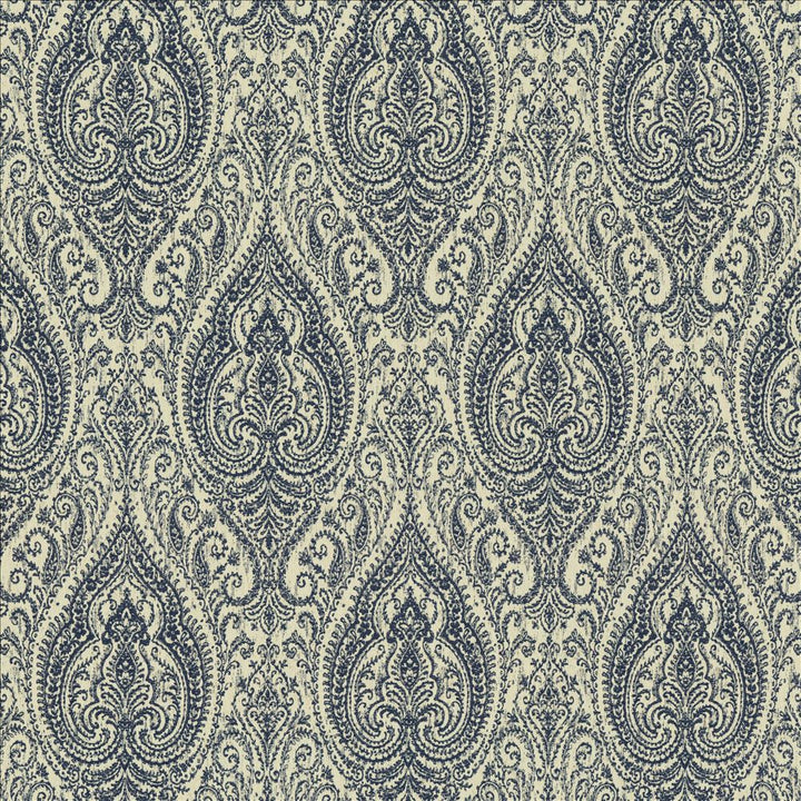 Theatrical Denim by Kasmir Fabric 5143 100% Polyester
 CHINA 50,000 Martindale Cycles </p><p>Repeat: Horizontal: 14 2/8 inches and Vertical: 27 2/8 inches 54 - Fabric Carolina -