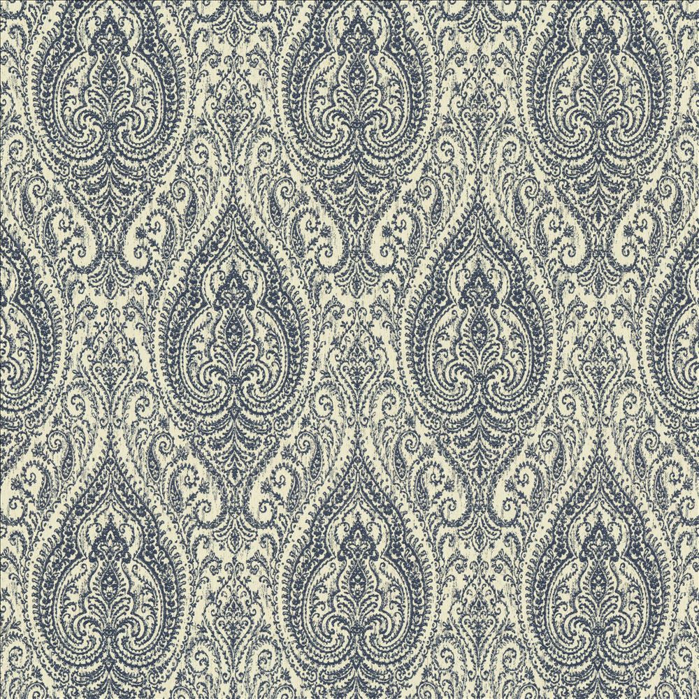 Theatrical Denim by Kasmir Fabric 5143 100% Polyester
 CHINA </p><p>Repeat: Horizontal: 14 2/8 inches and Vertical: 27 2/8 inches 54 - Fabric Carolina -