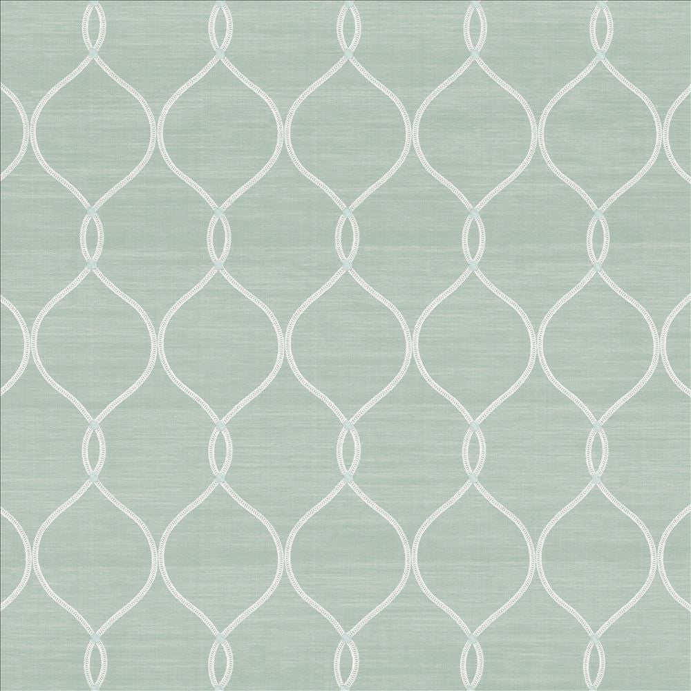 Tidepool Duckegg by Kasmir Fabric 1449 67% Polyester
33% Cotton
 INDIA Not Tested </p><p>Repeat: Horizontal: 5 3/8 inches and Vertical: 9 4/8 inches 53 - Fabric Carolina -