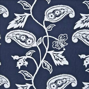 Tidewater Crewel Admiral by Kasmir Fabric 1385 83% Cotton 17% Linen USA 9,000 Wyzenbeek Double Rubs H: 28 2/8 inches, V: 24 inches 53 - Fabric Carolina - Kasmir