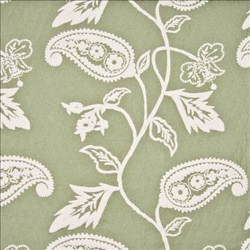 Tidewater Crewel Bay Leaf by Kasmir Fabric 1385 83% Cotton 17% Linen USA 9,000 Wyzenbeek Double Rubs H: 28 2/8 inches, V: 24 inches 53 - Fabric Carolina - Kasmir