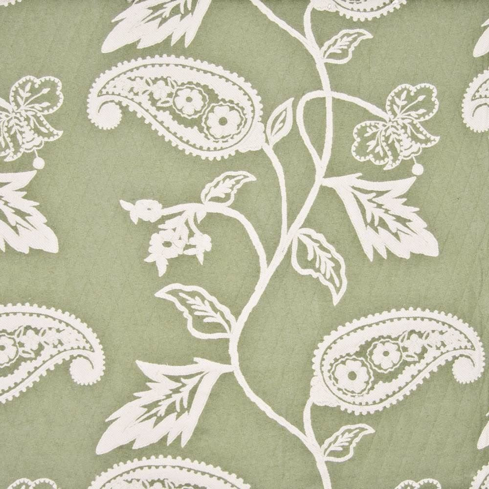 Tidewater Crewel Bay Leaf by Kasmir Fabric 1385 83% Cotton
17% Linen
 USA 9,000 Wyzenbeek Double Rubs Horizontal: 28 2/8 inches and Vertical: 24 inches 53 - Fabric Carolina -