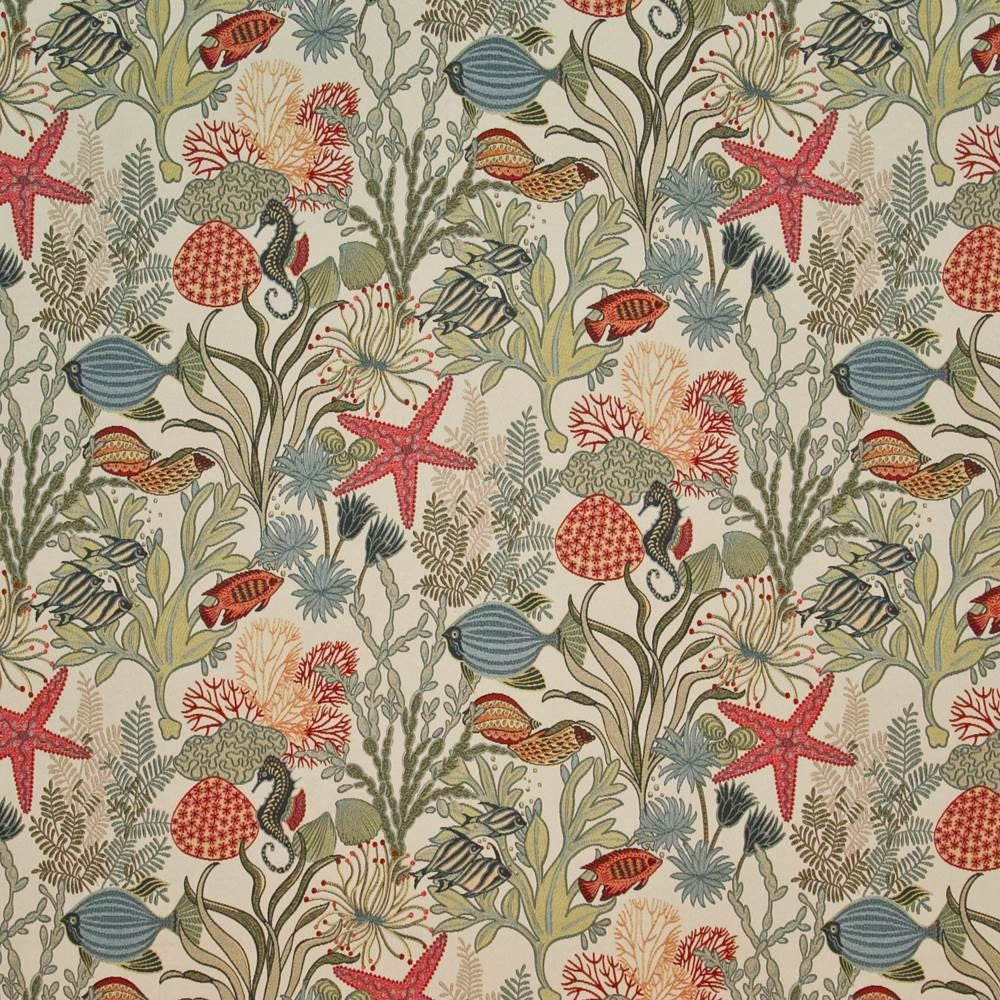 Tiki Tai Aquamarine by Kasmir Fabric 1398 56% Spun Rayon
44% Polyester
 CHINA 9,000 Wyzenbeek Double Rubs Horizontal: 27 4/8 inches and Vertical: 20 inches 54 - Fabric Carolina -