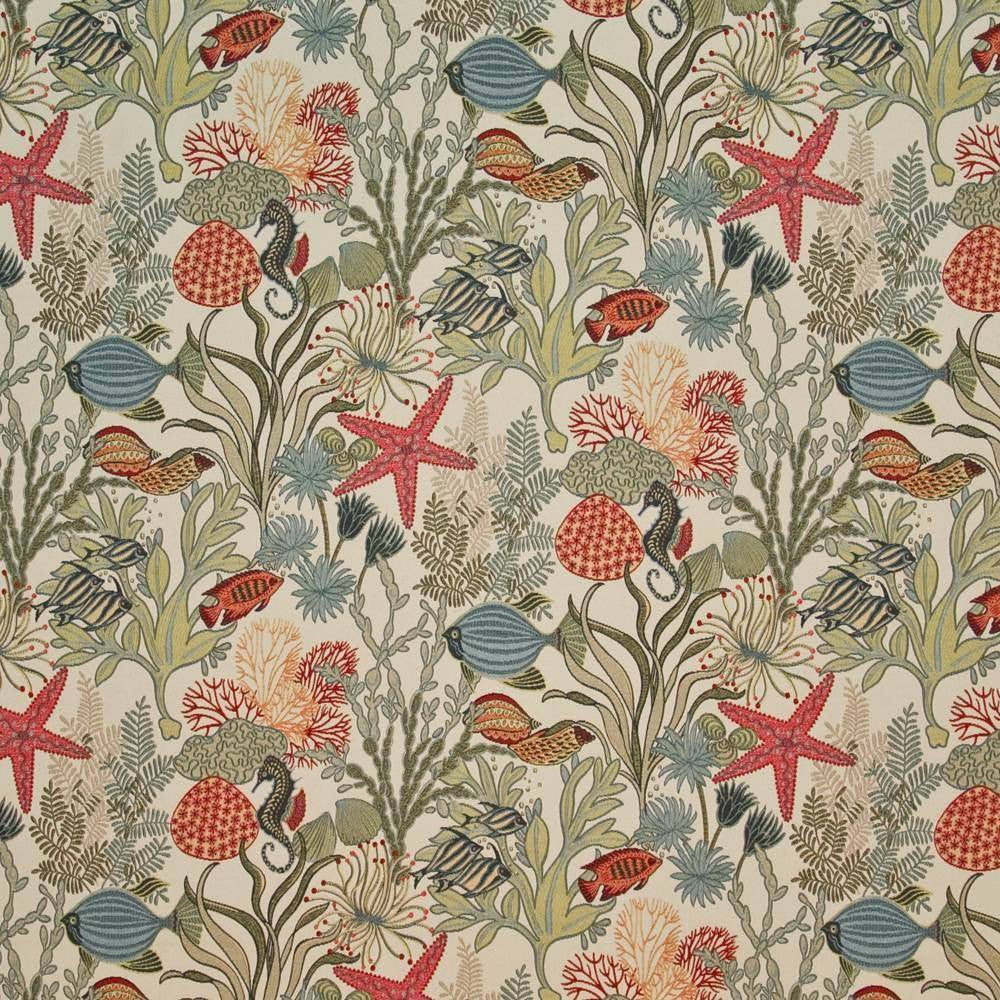 Tiki Tai Aquamarine by Kasmir Fabric 1398 CHINA 9,000 Wyzenbeek Double Rubs H: 27 4/8 inches, V:20 inches 54 - 55 - Fabric Carolina - Kasmir