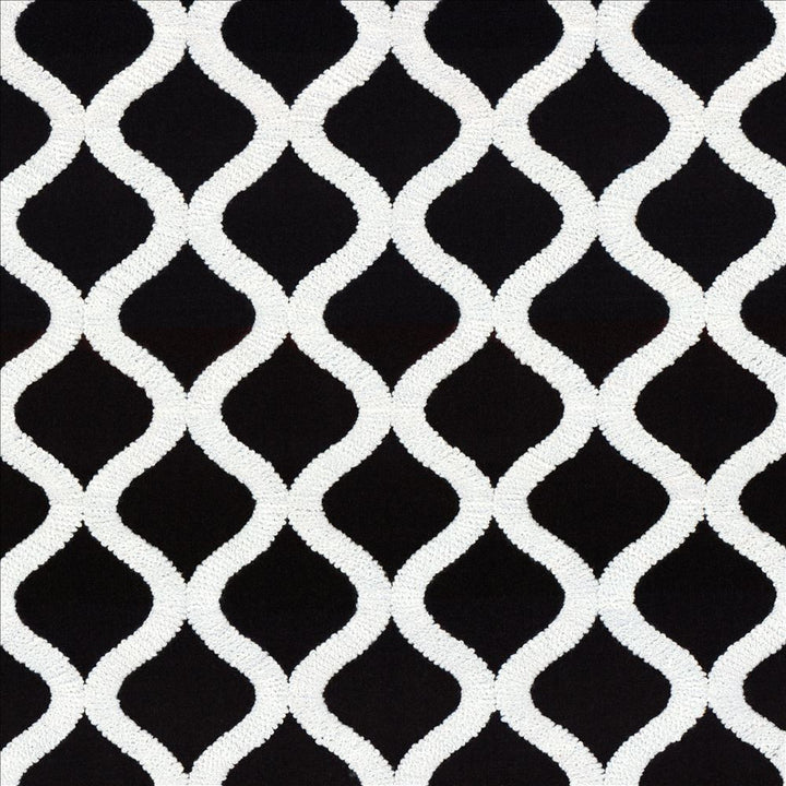 Time After Time Black by Kasmir Fabric 1416 100% Polyester INDIA 13,500 Wyzenbeek Double Rubs Horizontal: 4 2/8 inches and Vertical: 4 4/8 inches 51 - 56 - Fabric Carolina -