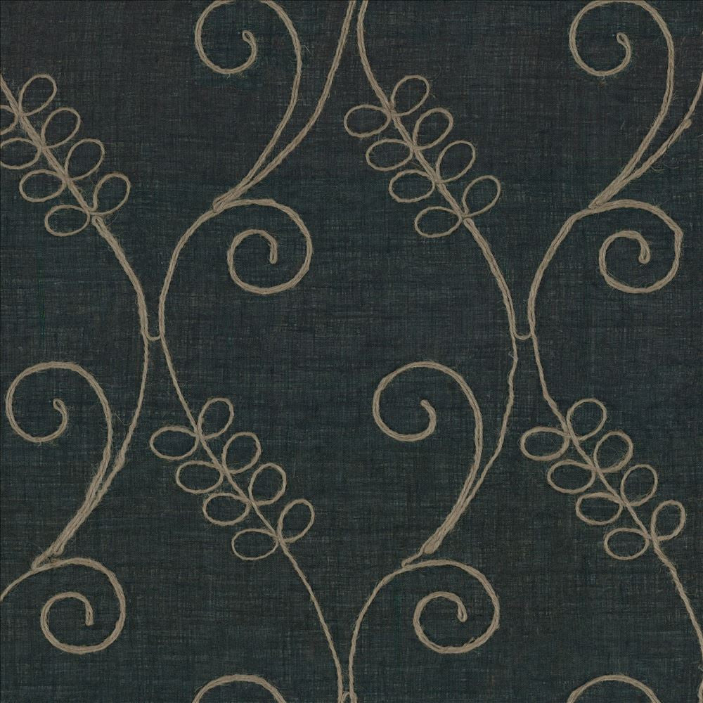 Tinedale Ebony by Kasmir Fabric 5012 100% Polyester
 CHINA Not Tested </p><p>Repeat: Horizontal: 8 4/8 inches and Vertical: 17 inches 52 - Fabric Carolina -