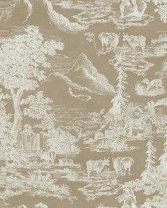 TOILE DU TYROL Taupe Wallpaper (WP30148) by Mind The Gap