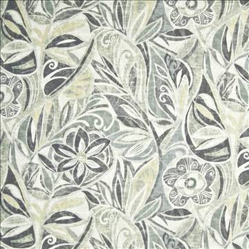 Tradewind Floral Graphite by Kasmir Fabric 1386 100% Cotton ISRAEL 15,000 Wyzenbeek Double Rubs H: 27 inches, V: 25 2/8 inches 54 - 55 - Fabric Carolina - Kasmir