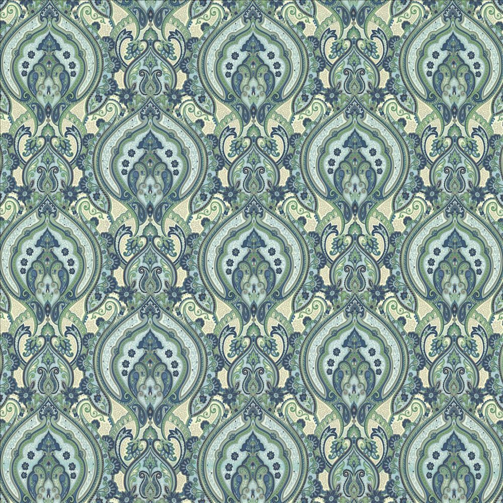Treasure Trove Spring Water by Kasmir Fabric 1463 100% Cotton
 INDONESIA 30,000 Wyzenbeek Double Rubs </p><p>Repeat: Horizontal: 13 4/8 inches and Vertical: 13 4/8 inches 54 - Fabric Carolina -