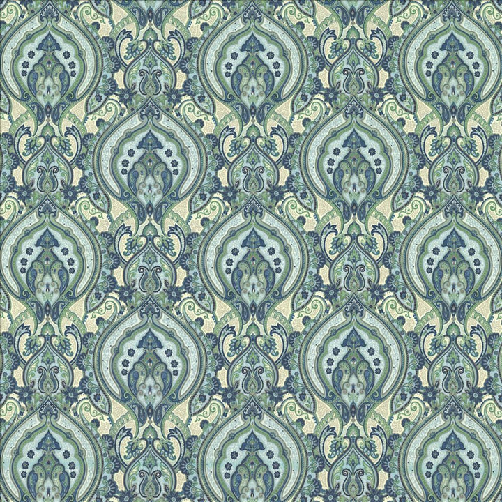 Treasure Trove Spring Water by Kasmir Fabric 1463 100% Cotton
 INDONESIA 30,000 Wyzenbeek Double Rubs </p><p>Repeat: Horizontal: 13 4/8 inches and Vertical: 13 4/8 inches 54 - Fabric Carolina -