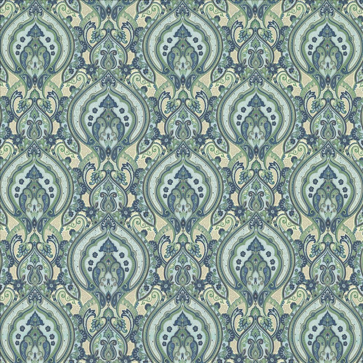 Treasure Trove Spring Water by Kasmir Fabric 1463 100% Cotton
 INDONESIA </p><p>Repeat: Horizontal: 13 4/8 inches and Vertical: 13 4/8 inches 54 - Fabric Carolina -