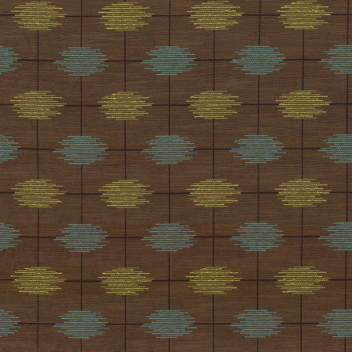 Tribal Threads Teal by Kasmir Fabric 1424 USA 39,000 Wyzenbeek Double Rubs H: 6 6/8 inches, V:7 inches 57 - 58 - Fabric Carolina - Kasmir